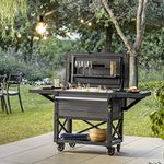 Keter 85 Litre (90 US Quart) Patio Cooler and Beverage Cart, Black