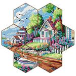 Lebartm 7Pcs Diamond Painting Coaster with Holder DIY Diamond Art Christmas Coasters for Adults Beginners Creative Diamond Art Craft Supplies for Home Decorations