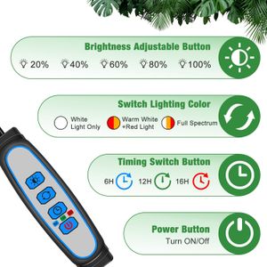 Wolezek LED Grow Light, 2-Head Adjustable Full Spectrum Lamp
