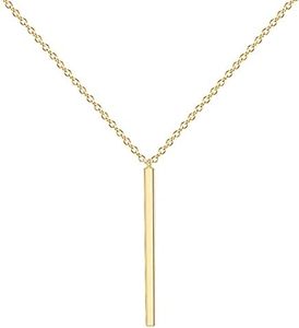 Ava Riley Dainty Necklace Choker Necklace Bar Pendant Necklace 14K Real Gold Plated Simple Necklace for Women