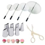 Cake Decorating Tool Kit, 7pcs Stainless Steel Icing Piping Nozzle Tips, 4pcs Cake Flower Nail and 1 Flower Lifters for Cake Fondant Cupcake