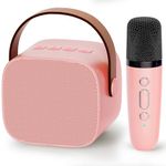 Kingci Mini Karaoke Machine for Kids, Ideal Christmas Birthday Gifts for Girls Boys Teens Adults, Karaoke Wireless Microphone for 4 5 6 7 8 9 10 11 12+ Year Old Girls Family Home Party (Pink)