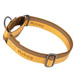 Hyhug Strong 3M Reflective Strip Double Color Nylon Jacquard Weave Webbing Martingale Dog Collar, Comfy Adjustable Safety, Durable Soft Breathable, Safe Night Walk. (Large, Tapenade)