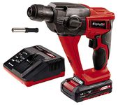 Einhell Power X-Change Cordless SDS Plus Hammer Drill With 1.5Ah Battery And Charger - 1.2 Joule, 18V 3-in-1 Drill, Impact Drill And Screwdriver - TE-HD 18 Li Solo Rotary Hammer Drill Set