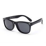 HMILYDYK Boys and Girls Kids Sunglasses Rubber UV400 Flexible Frame Polarized Sunglasses for Kids Ages 3-10, Black