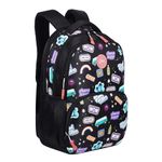 Gear Wow 17"/25L Medium Water Resistant School Bag/Casual Backpack/Daypack/Travel Backpack/Kids Bag for Girls - Black