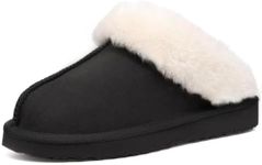 LazyStep Women's Madge Scuff House Slipper, Black, 7-8