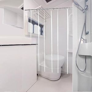 YISURE RV Camper Short Shower Curtain Liner 48x60'', Small Stall Peva Plastic Vinyl Shower Curtain Sets for Dorm Stand Up Single Bathroom