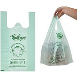 (Large) OrangeBio Certified Home Compostable Shopping Bags, 500ct, 12"x 6" x 20" (Extra Thick), Hold 20 lbs, Thank You/Grocery/Take Out/T Shirt/To-Go Bags for Retail, Grocery Store