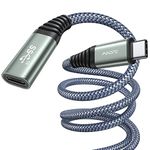 [2M/6.6FT] USB C Extension Cable Nylon Braided USB C Extender USB 3.2(10Gbps) Sync Transfer AINOPE 100W/5A Fast Charging Compatible with USB C Hub/Dell XPS/MacBook/iPad Pro/Magsafe Charger