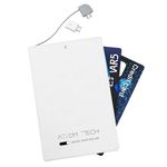 Attom Tech 2500mAh Power Bank Mini,Back-up Phone Battery Pack Ultra Slim,Pocket Size Thin External Phone Battery Pack Emergency Phone Power Built-in Charging Cable for Android Micro USB and Apple