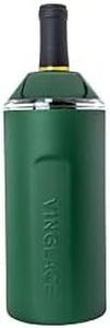 Vinglacé Wine Bottle Chiller- Portable Champagne Insulator- Stainless Steel Wine Cooler Sleeve - Keeps Wine Cold (Evergreen)