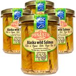 Soldimar Pesasur MSC Alaska Wild Salmon Fillets in Organic Extra Virgin Olive Oil 195g (Pack of 4)