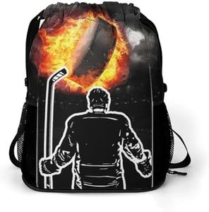 ZCJB-WSRY Hockey Drawstring Backpack for Kids Boys Girls Women Men