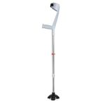 iWalk Adjustable Elbow Crutch for Men & Women – Lightweight Aluminium Self-Standing Walking Crutches, Comfortable & Strong Support, Universal Size, (Silver (Iron) (1 Unit) )