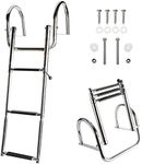 HYDDNice 3 Step Pontoon Boat Ladder Stainless Steel Telescoping Inboard Ladder Dock Ladder