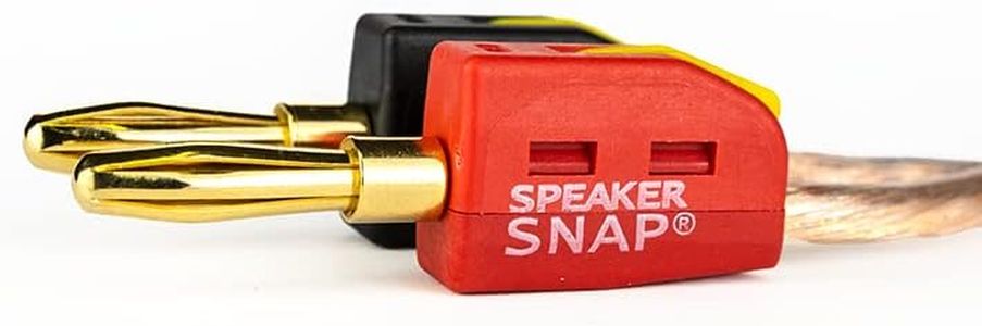 Speaker Snap Fast & Secure Banana Plugs - Gold Plated, 12-24 AWG, 2-100 Pieces for Home Theaters, Speaker Wire, Wall Plates and Receivers