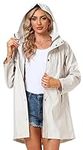 Upgrade - YESURPRISE Women's Raincoat Waterproof Rain Jacket Hooded Outdoor Windbreaker Lightweight Trench Coats