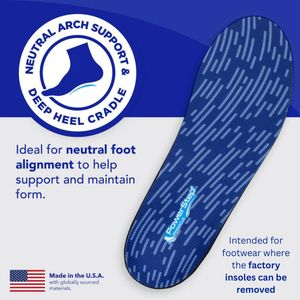 PowerStep Pinnacle Insoles, Blue – Arch Support, Size 7 UK