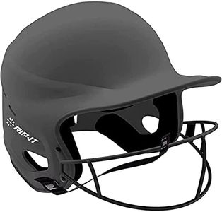 Rip-It VISN-M-B RIP-IT Fit Softball Batting Helmet with Vision Pro, Medium/Large, Black