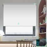 Yoolax Motorized Blinds with Remote, Waterproof Smart Blinds Blackout Motorized Roller Shades for Windows, Custom Automatic Blinds Electric Window Shades Compatible with Alexa (Vinyl-White)