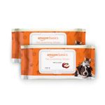 Amazon Basics Pet Grooming Wipes | Mild Scent | Odor Control | Moisturizing | Antibacterial | Safe for All Dogs, Cats, Puppies, Kittens | Suited for Travel & Outdoors | 200 Count (100 x 2 Pack)