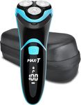 MAX-T Electric Shaver for Men, Cordless Electric Razor with Travel Case, Wet & Dry Use Men's Electric Shaver with Pop-Up Trimmer, 3D Rechargeable IPX7 Waterproof Rotary Shaver Best Gift for Dad/Lover