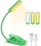 TEAMPD 10 LED Book Light, 3 Eye-Protecting Lightng Colours Reading Light, Adjustable Brightness, USB Rechargeable 12H Battery Life, Flexible Clip on Book Light for Reading, Painting,Travel