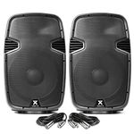 VONYX Pair 15" Bluetooth Active Powered Speaker MP3 USB DJ PA Disco Party 1600W