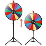 Smartxchoices 24" Spinning Prize Wheel with Height Adjustable Stand 14 Slots Color Prize Wheel Spinner Game with Dry Erase & Marker Pen, Trade Show Carnival Fortune