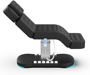 Professional Electric Spa Table/Chair with LED Light, 3 Motor Height Adjustment, Backrest, Leg Support Angle Adjustable for Massage, Facial, Medical, Tattoo, Waxing, Beauty Salon and More - Black