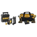 DEWALT DCK277C2 20V MAX Compact Brushless Drill and Impact Combo Kit with Self-Leveling Cross Line Laser