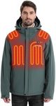 Venustas Men's Heated Jacket with Battery pack 7.4V, Windproof Electric Insulated Coat with Detachable Hood