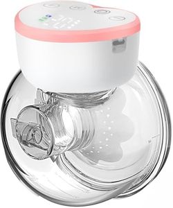 MISK Wearable Electric Breast Pump For Feeding Mothers, 4 Modes & 12 Levels, Automatic & Digital Screen, Rechargeable 1200 mAh battery, 210 ML Milk cup, Compact Portable & Skin friendly BPA Free (1 Year Warranty)
