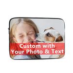 Personalised Laptop Sleeve Custom Notebook Protective Bag Carrying Case Tablet Sleeve with Your Picture Logo Text Compatible with MacBook iPad Gift for Family Friends Birthday Mother's Day (15 inch)