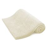 KEPLIN Non-Slip Microfibre Bath & Toilet Mat - Soft, Plush & Comfortable Rug with Machine Washable Design - Water Absorbent & Quick Drying to Keep Bathroom & Home Hygienic & Clean - (40x60cm) Cream