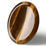 AWARDSEN Tiger Eye Healing Crystal, Brown Oval Shaped Thumb Worry Stone Pocket Nature Gemstone for Wiccan Supplies, Anxiety Stress Relief, Reiki Healing, Divination, Energy Balancing