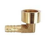 HATOOLHA® Brass Barb Hose Fitting, Elbow Pipe Connector 8mm Barbed to 1/4"BSP Female Thread 90 Degree Pipe Adapter Connector