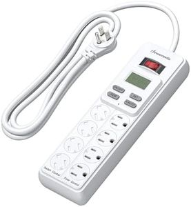 DEWENWILS 8-Outlet Power Strip with Timer (4 Timed/ 4 Always On), Digital Timer Outlet for Reptile Light, Turtle Grow Light Indoor Bearded Dragon Tank Accessory Aquarium, 6ft SJT Cord, 15A UL Listed