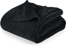 Utopia Bedding Black Fleece Blanket Queen Size Lightweight Fuzzy Soft Anti-Static Microfiber Bed Blanket (90x90 Inch)