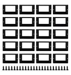 Kyuionty 20Pcs Antique Label Holder 3.1" x 2" Metal Name Card Frame for Office Library File Drawer Tag Cabinet Shelves Drawer (Black)