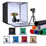 ZKEEZM Light Box Photography 20"x20" with 80LED Lights and 6 Color Backdrops Photo Box with Lights, Foldable Light Box with Adjustable Brightness, 6000-6500K Dimmable Portable Picture Box Shooting