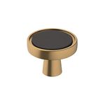 Amerock | Cabinet Knob | Matte Black/Champagne Bronze | 1-3/8 inch (35 mm) Diameter | Mergence | 1 Pack | Drawer Knob | Cabinet Hardware