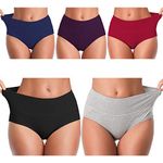 UMMISS Underwear for Women Mid Waist Cotton Soft Comfortable Panties Strech Breathable Full Coverage Briefs Ladies Tummy Control Underwear for Women Postpartum Panties 20 Pack Size 3XL, D, 3X-Large