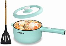 Dezin Electric Cooker, 2L Non-Stick Sauté Pan, Rapid Noodles Mini Pot for Steak, Egg, Fried Rice, Ramen, Oatmeal, Soup with Power Adjustment, College Dorm Room Essential(Egg Rack Included)