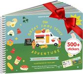 Sticker Book for Kids 2-4, 500+ Kids Stickers - Food Truck Adventure by Cupkin 12 Coloring Pages 12 Side by Side Scenes Fun Toddler Travel Activity Coloring and Sticker Books for Kids Ages 4-8 + 8-10