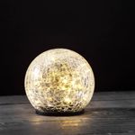 LampLust Solar Globe Lights Outdoor - 5 Inch Medium Lighted Gazing Ball with Decorative Crackle Finish, Landscape Lighting, Outdoor Solar Lights for Garden, Yard or Patio Decor