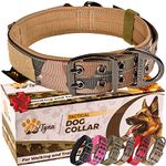 ADITYNA Heavy Duty Dog Collar with Handle - Reflective Dog Collar for Medium, Large, Extra-Large Dogs - Wide, Thick, Tactical, Soft Padded - Perfect Dog Collar for Training, Walking, or Hunting (Extra-Large: Fit 22-30" Neck, Camo)