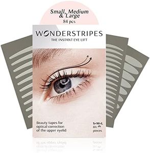 Wonderstripes Eyelid Tape for Hooded Eyes Invisible | Eye Lid Lifter Strips | Droopy Eye Lift | Multiple Sizes Silicone Tape for All Eye Shapes | Easy to Apply (Trial Pack)