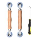 BAYTORY 3Pcs Screen Tool, Window Screen Spline Roller Tool with Wooden Handle and Nylon Bearing Wheels, Mesh Screen Door Repair Kit Durable and Easy to Use